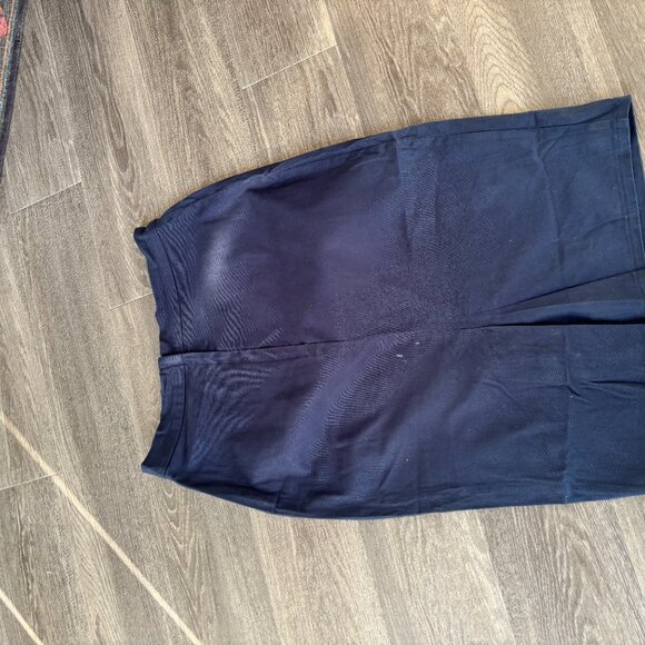 Collectif Vintage Size UK 14/US 10 Blue Pencil Skirt with White Buttons - Picture 2 of 2